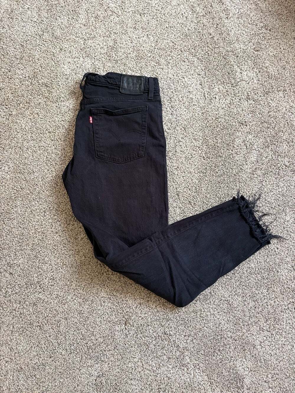Levi's Wedgie Straight Fit Women's Jeans in Black with Raw Hem